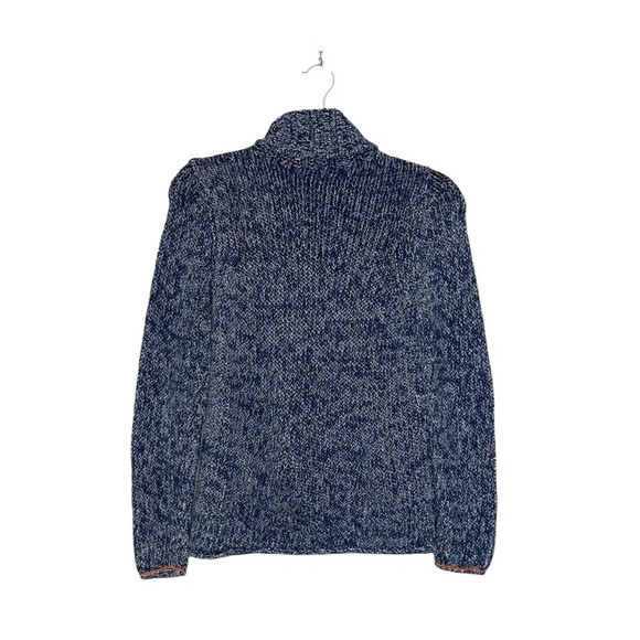 GAP Navy Blue & White Marled Cowl Neck Pullover Knit Sweater Small Women’s - Picture 7 of 11